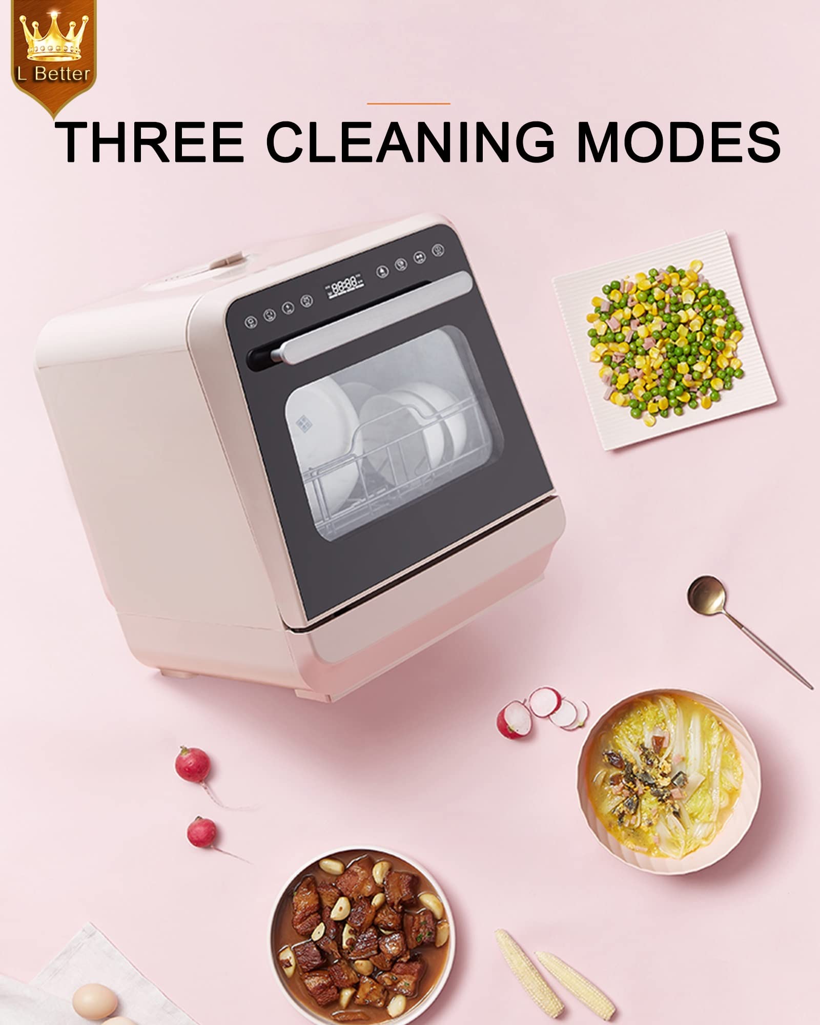 Mini Lave-vaisselle Portable De Comptoir - Nettoyage Turbo 360° - Idéal Pour Tasses à Thé, Bureau, Voyage - Design Compact Avec Réservoir 4L