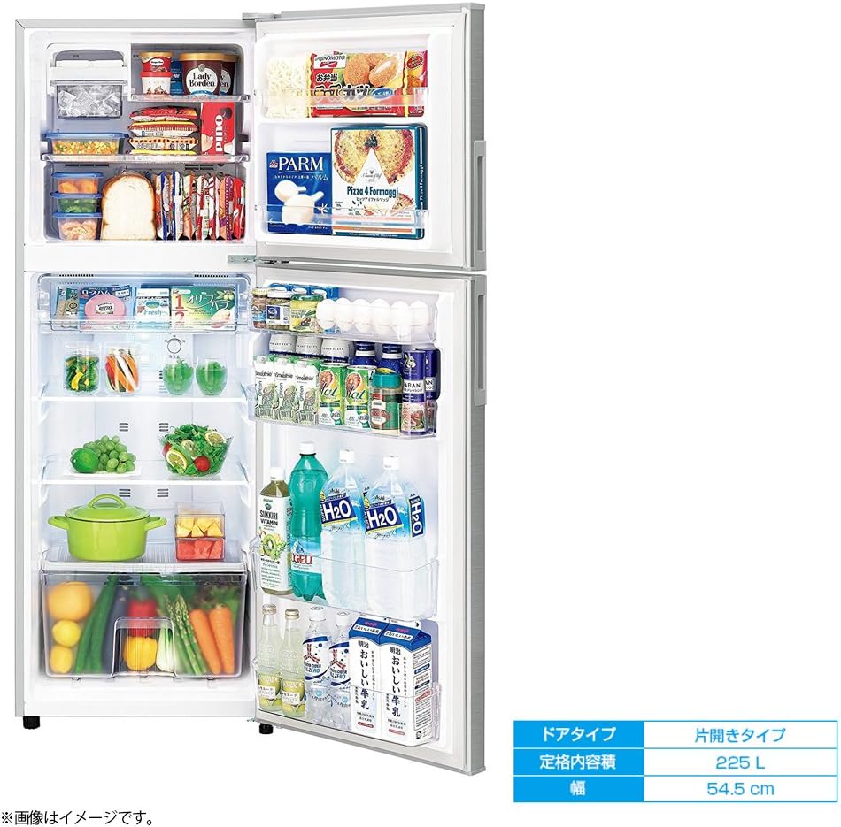 シャープ 冷蔵庫(幅54.5cm) 225L 右 Amazon | シャープ 冷蔵庫(幅54.5cm) 225L 右開き 2ドア SJ-D23F-S
