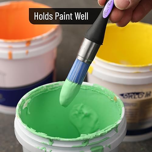 Miniatura 39 de Bates - Brocha de pintura para recortar, 0.75 pulgadas, mango ergonómico antideslizante, cerdas sintéticas, pinceles de corte para pintar, negro