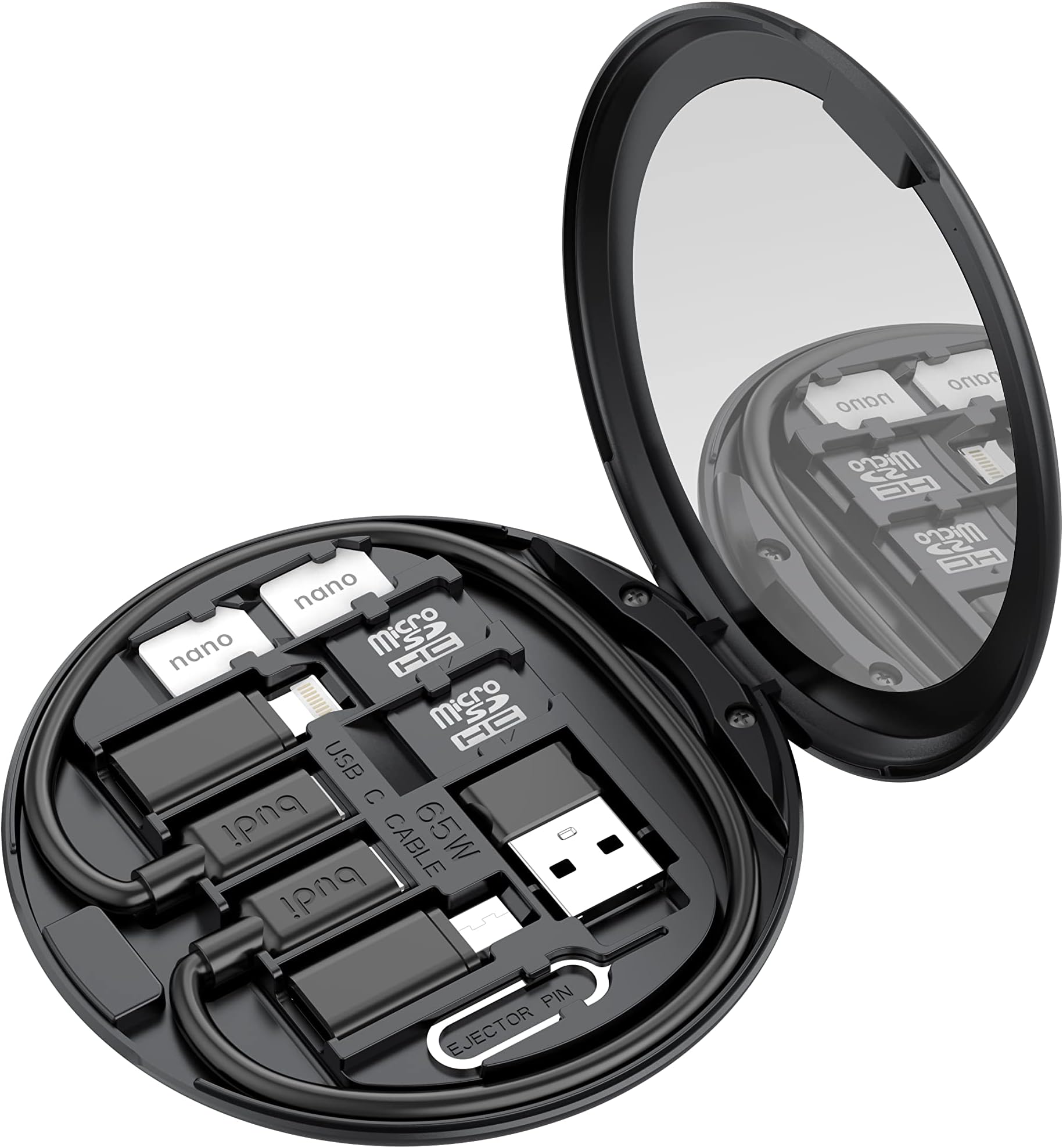 BUDI USB Type C Cable and 6 Types USB Adapter Combination Set, Mini Mirror SD...