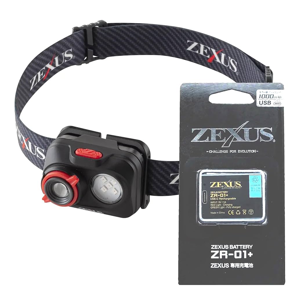 ZEXUS ヘッドライト ZR-195 USB充電式 ZR-01+ セット Amazon.co.jp: 冨士灯器 ZEXUS(ゼクサス) LEDライト ZX-195 専用