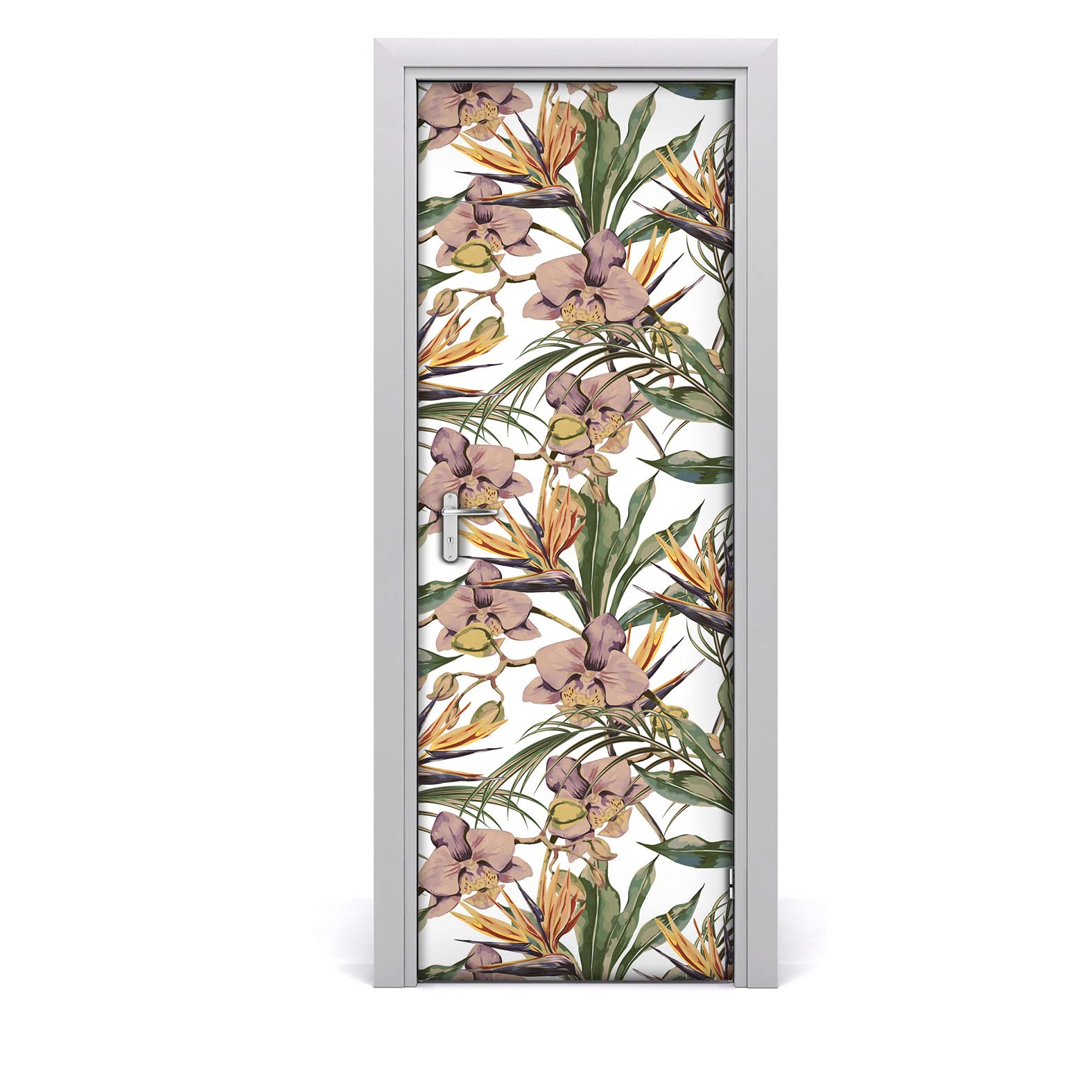 Etiqueta de la puerta DIY 70x200 cm con fondo de pantalla impermeable de hojas botánicas