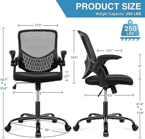 Miniatura 3 de Silla de oficina silla ergonómica de oficina silla de computadora silla de escritorio de malla para oficina en casa con reposabrazos abatibles silla