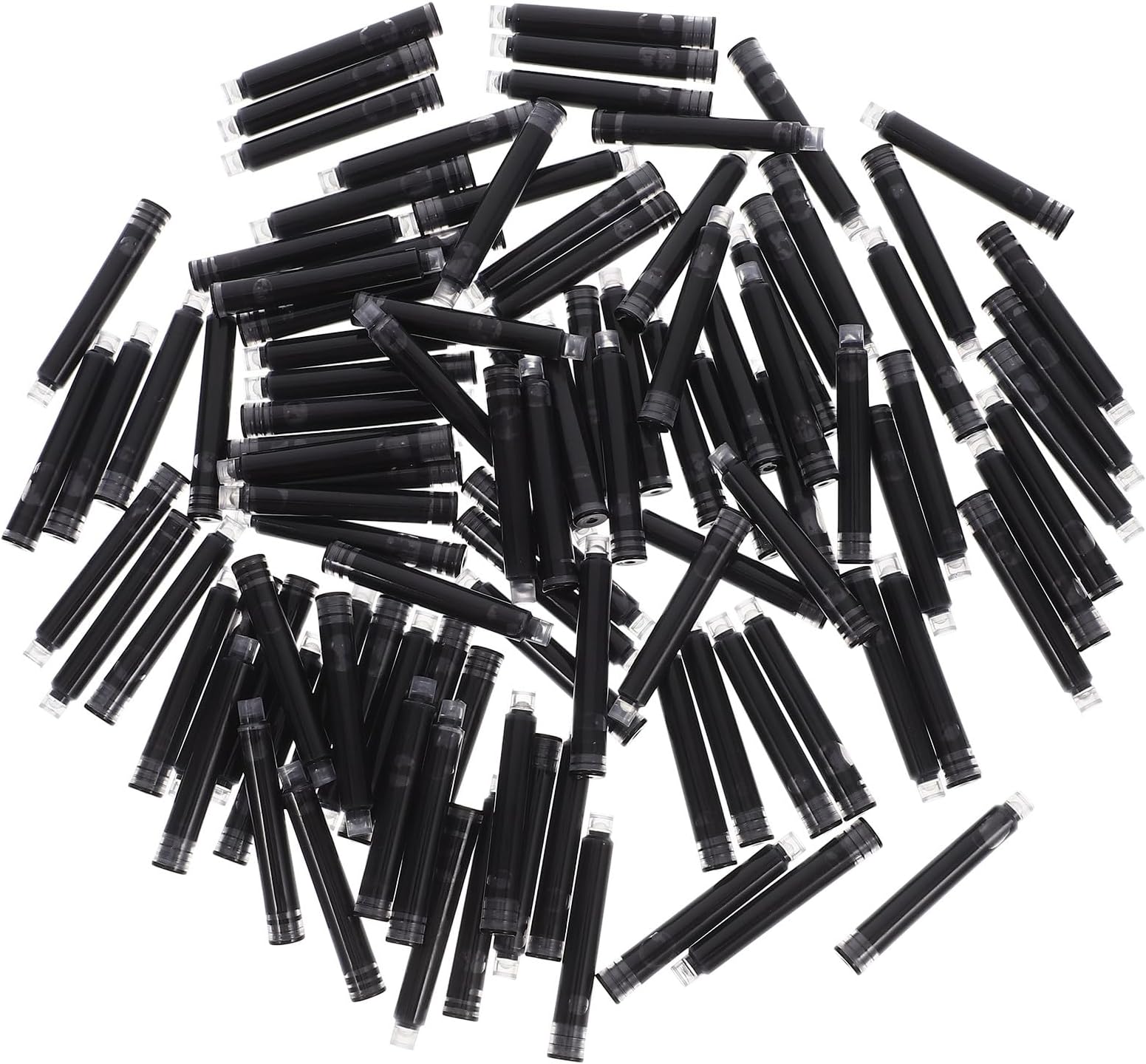 100pcs Black Erasable Ink Refills for Fountain Pens Large Capacity Heat-Sensitive Ink Cartridges Replacement for Office and School Use