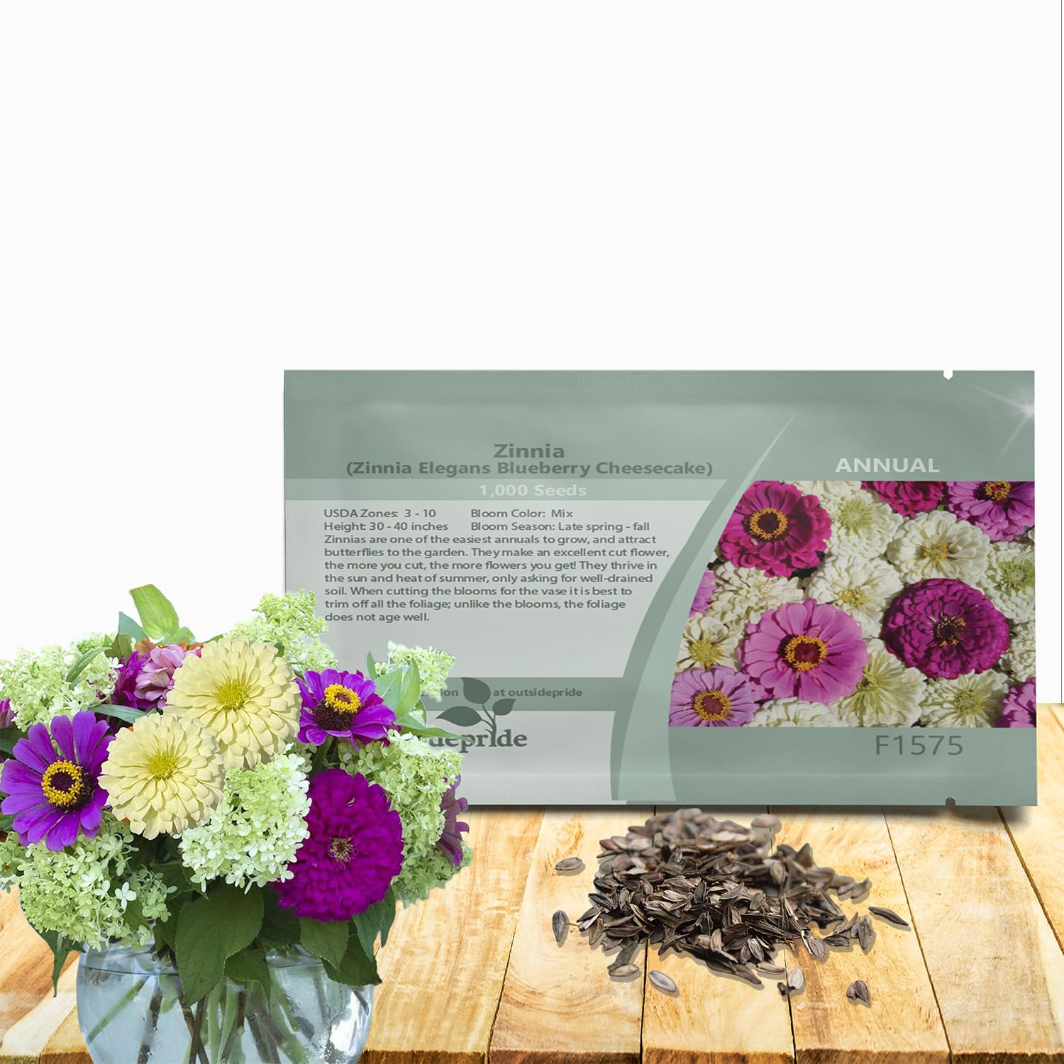 Amazon.com: Outsidepride Blueberry Cheesecake Zinnia Seeds