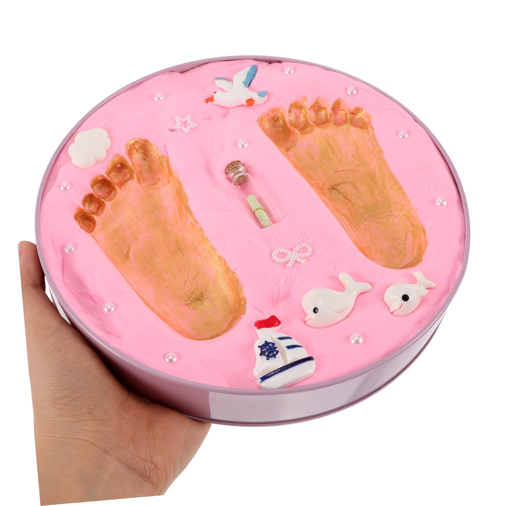 Kit Impronte Mani e Piedi Ragazzo Ragazza Rosa, Ricordo Bebè