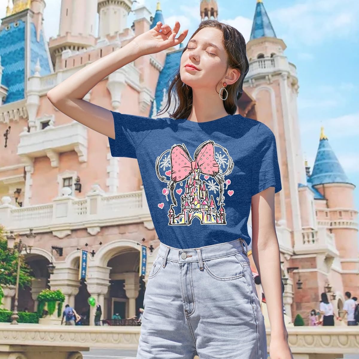 Women Magic Kingdom Shirt Castle Graphic Shirts Casual Family Vacation Holiday T Shirt Cute Short Sleeve Tee Top - Image 2