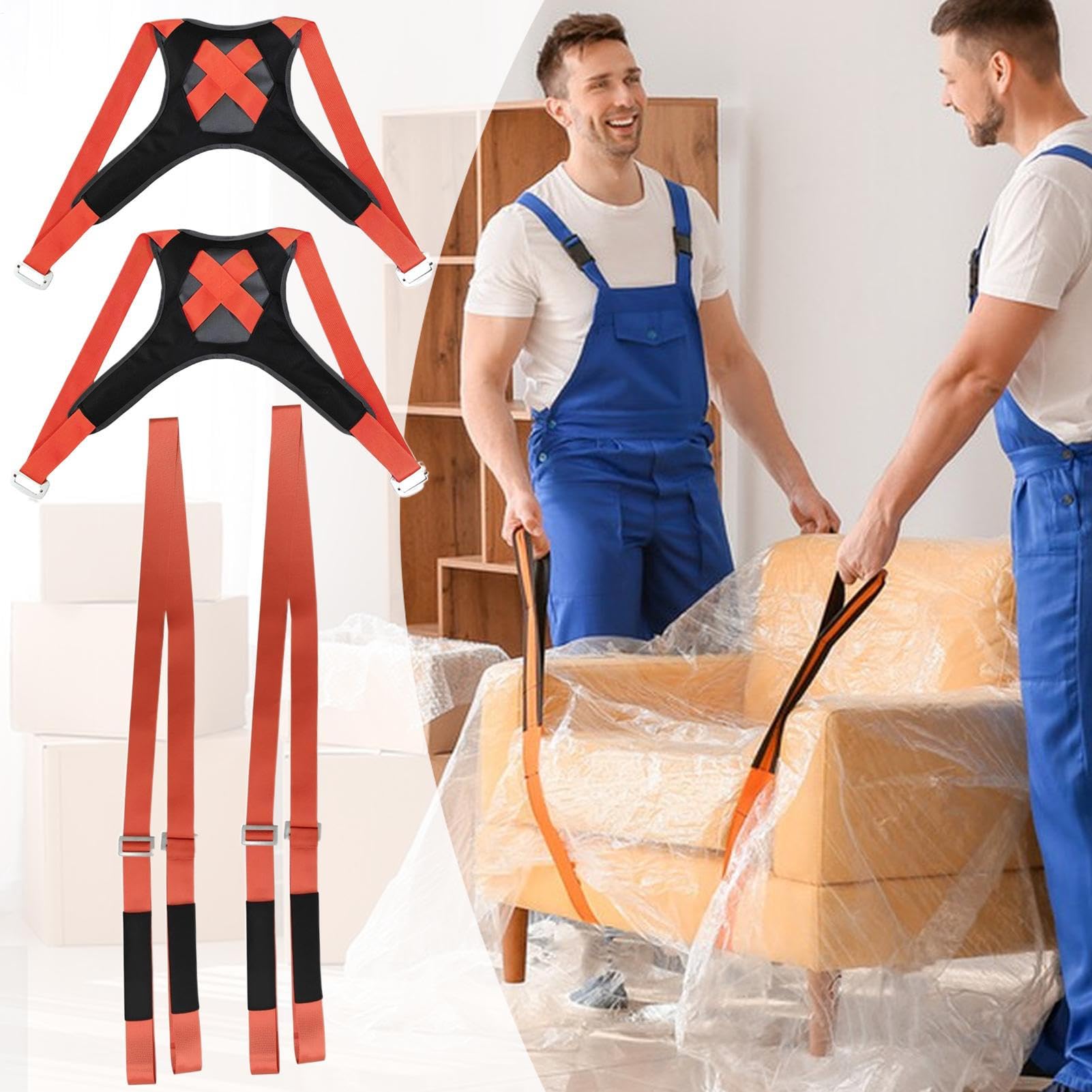 Pasy do Podnoszenia Mebli 2 szt. wytrzymałych pasów do przenoszenia | 2-osobowa uprząż do podnoszenia kanap do mebli, kanapy, materaca,