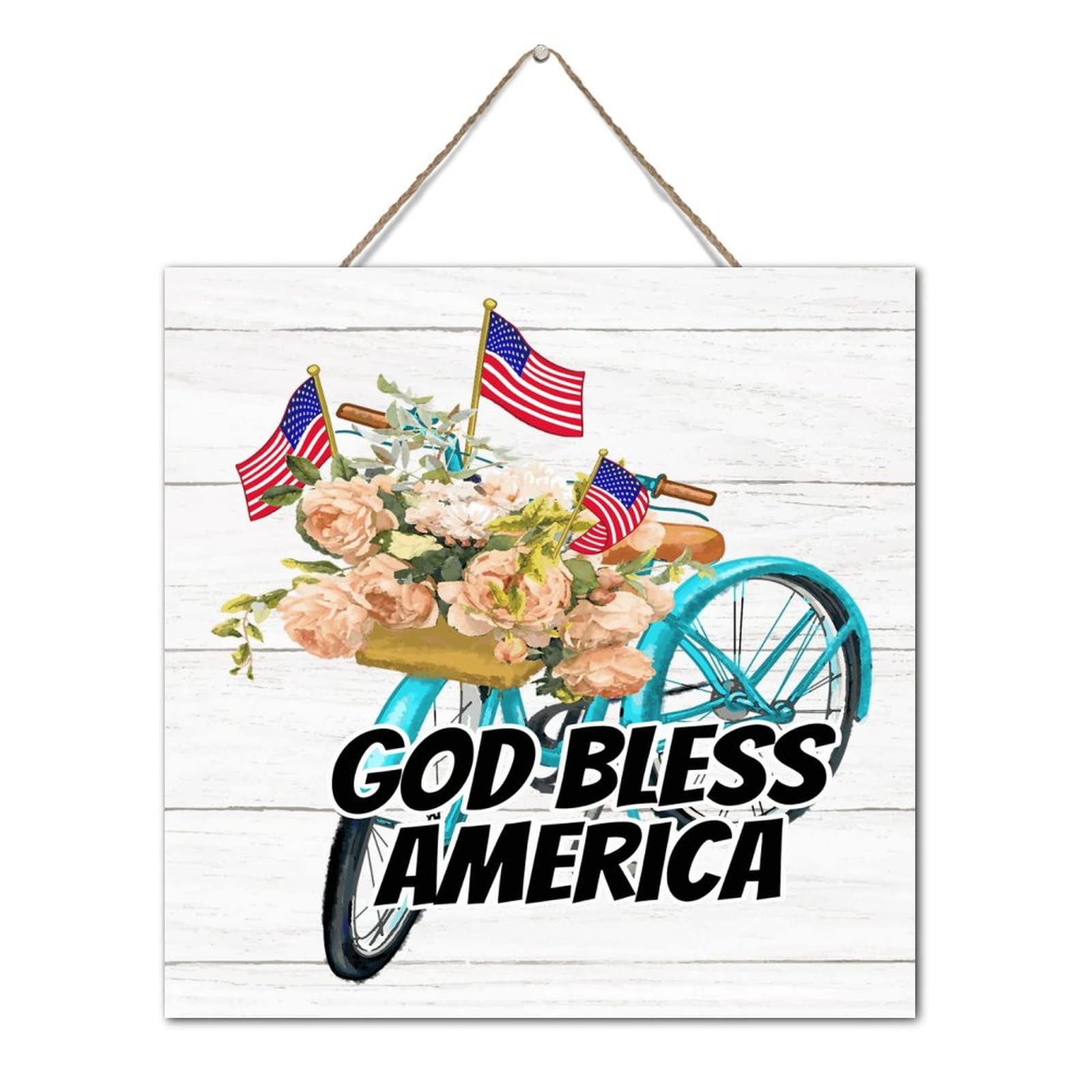 Panneau en bois God Bless America pour ressentir la nostalgie des maisons de campagne