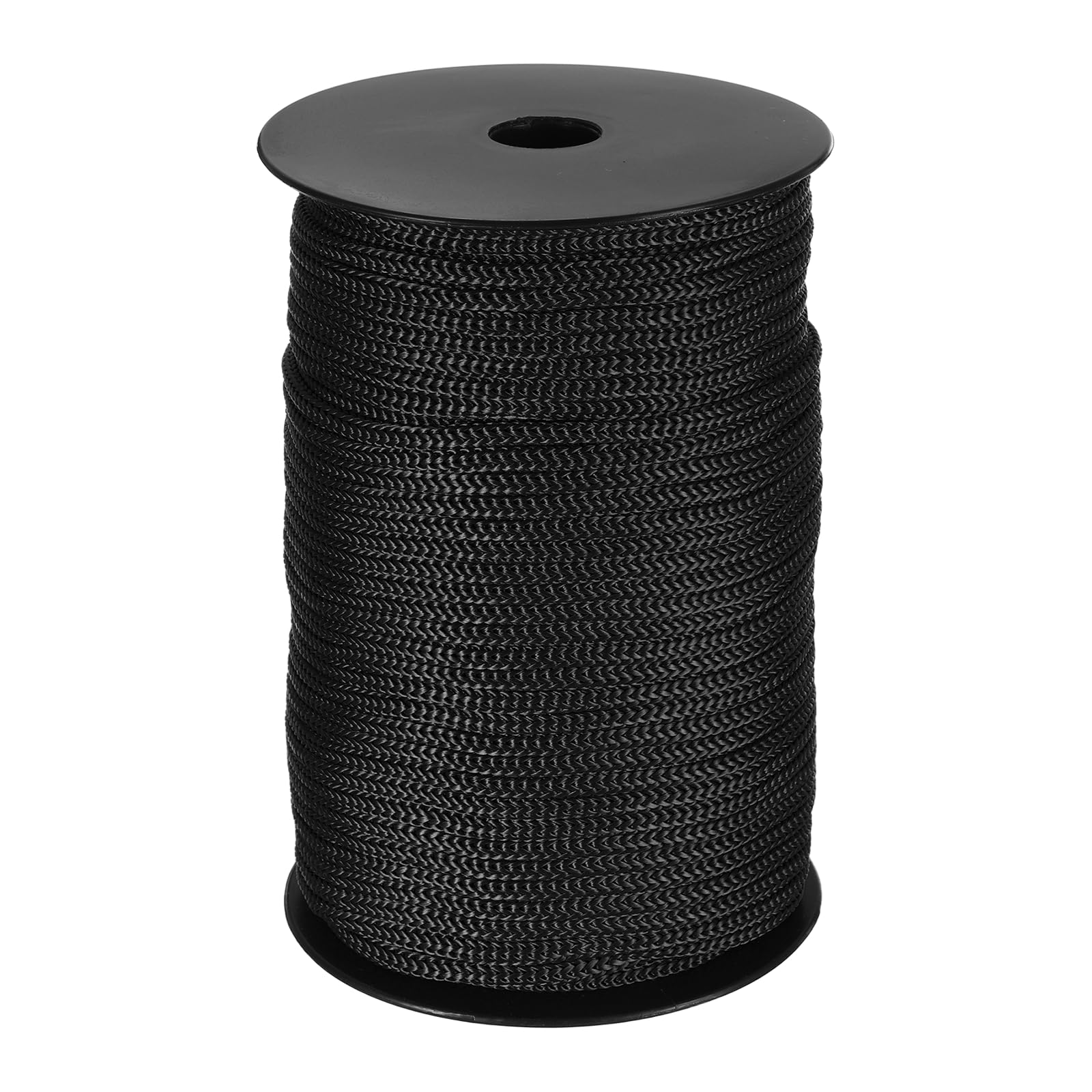 sourcing map 13/64" Polypropylene Rope Braided Ropes, 255ft Black