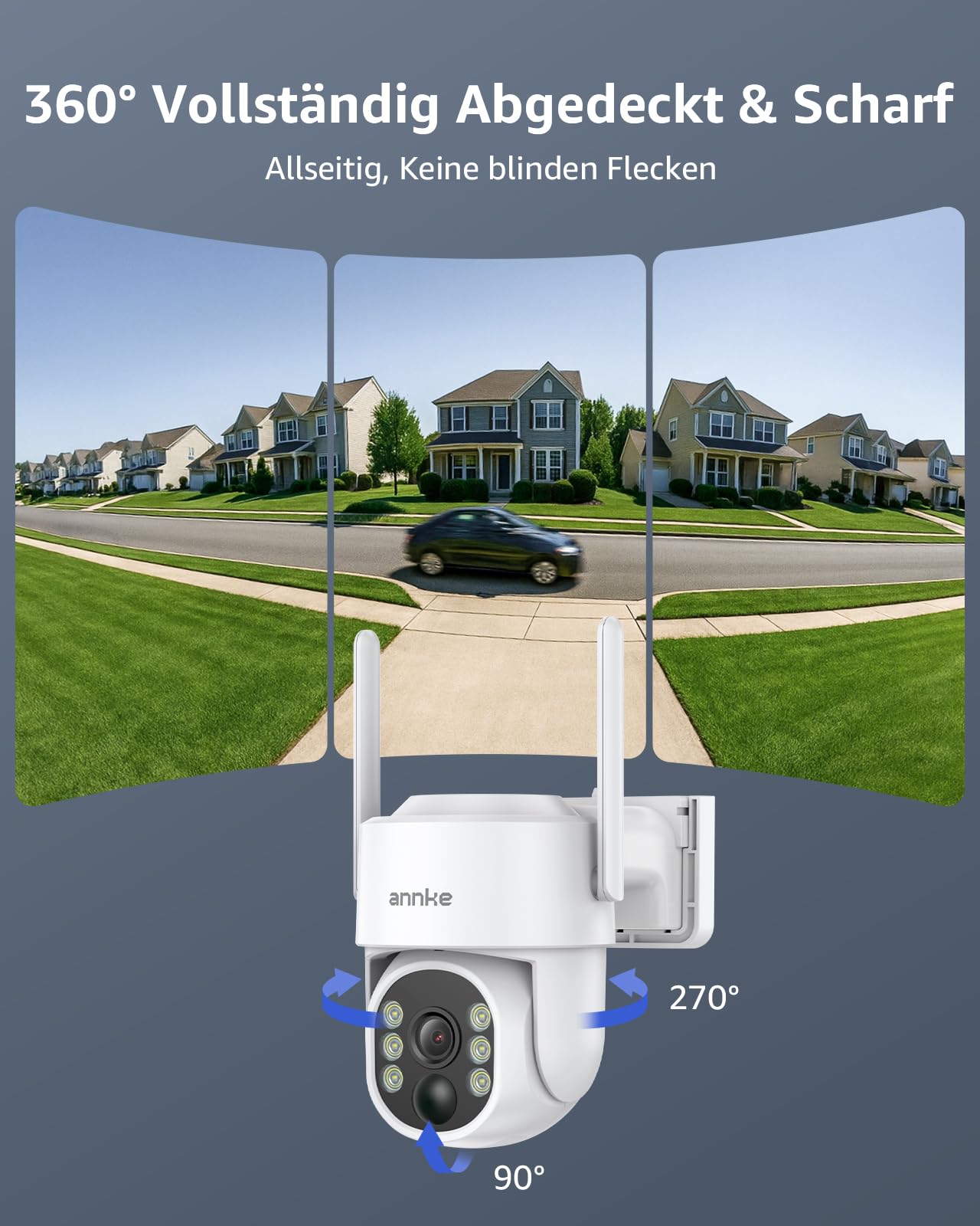 ANNKE 4MP Überwachungskamera Set Aussen WLAN mit 12''Monitor, 10CH 4K Wireless NVR, 2X 4MP PTZ WiFi Kameras mit 2-Wege Audio, Farbe Nachtsicht, Personenerkennung, Spotlight Alarm, 128GB SD Karte