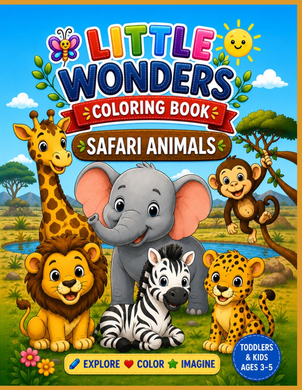 Little Wonders Coloring Book: Safari Animals