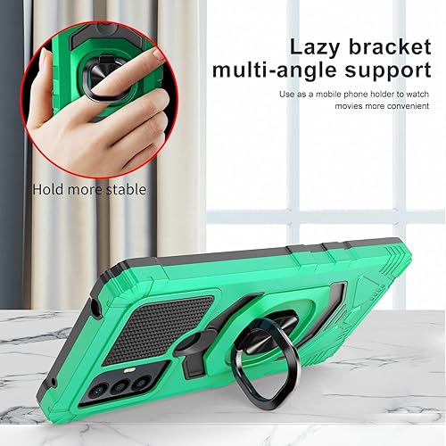 Miniatura 4 de Funda para teléfono TCL 30 SE, TCL 30 SE 2022 con protector de pantalla, soporte de anillo para montaje magnético de automóvil de grado militar,