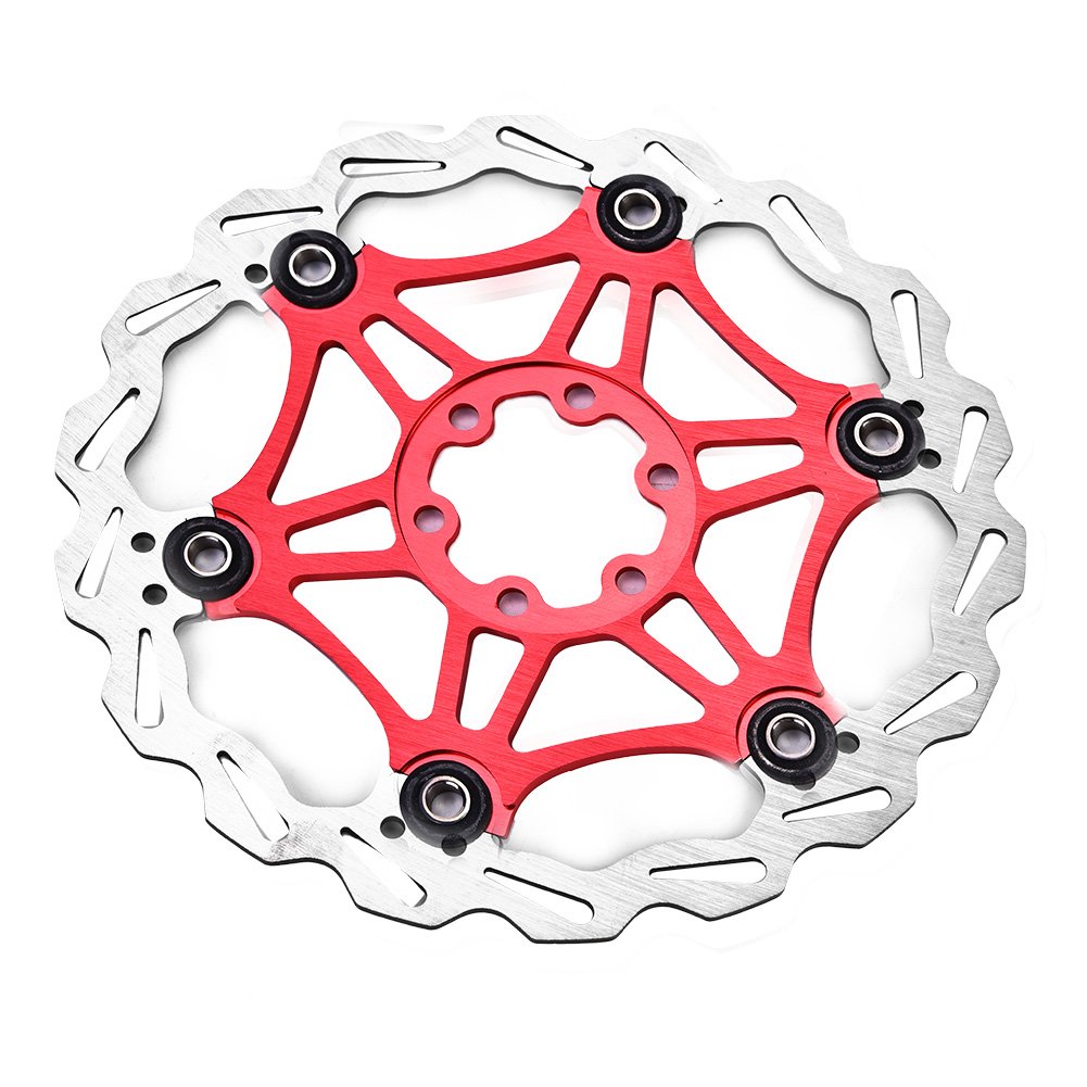 Tbest Pływający tarcza wirnik hamulcowy 180 mm 6 śrub góra MTB rower szosowy tylne wirniki śruby klocki hamulcowe akcesoria rowerowe czerwony, czarny