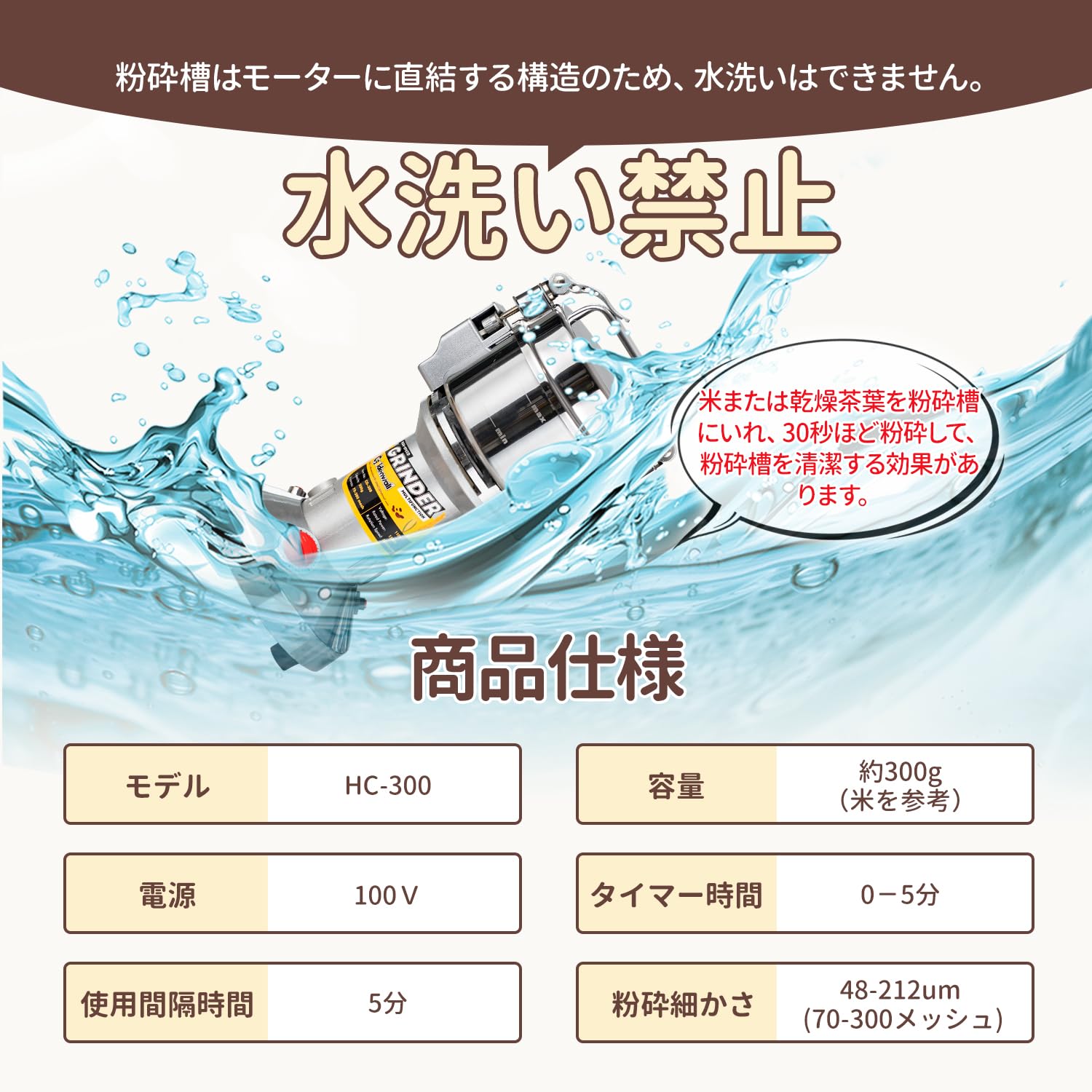 新品 CGOLDENWALL ハイスピード グラインダー HC-300 取説 Amazon.co.jp: CGOLDENWALL 300g粉末ミル 電動粉砕機 家庭用