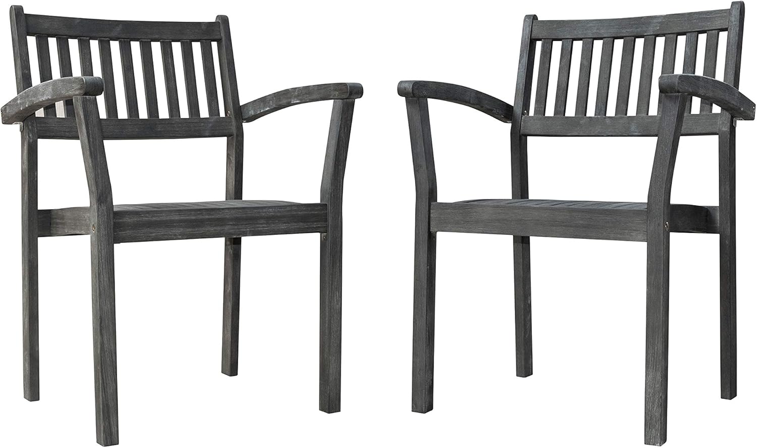 GOWE Renaissance Outdoor Patio Hand-Scraped Wood Stacking Armchair (Set of 2)