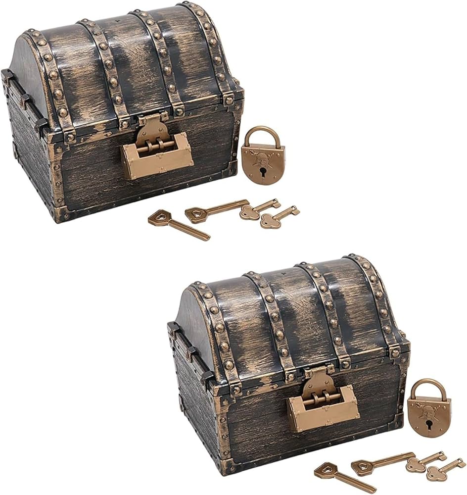 Amazon｜cobalt planet 宝箱 鍵付き トレジャーボックス レトロ