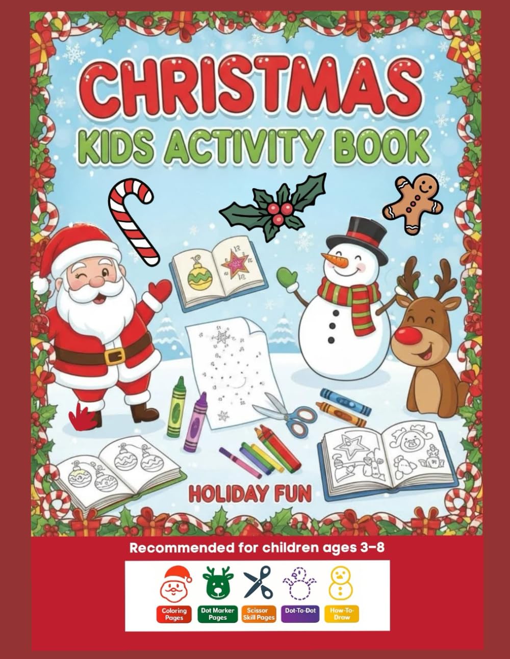 Christmas Kids Activity Book – Holiday Fun (Ages 3–8)