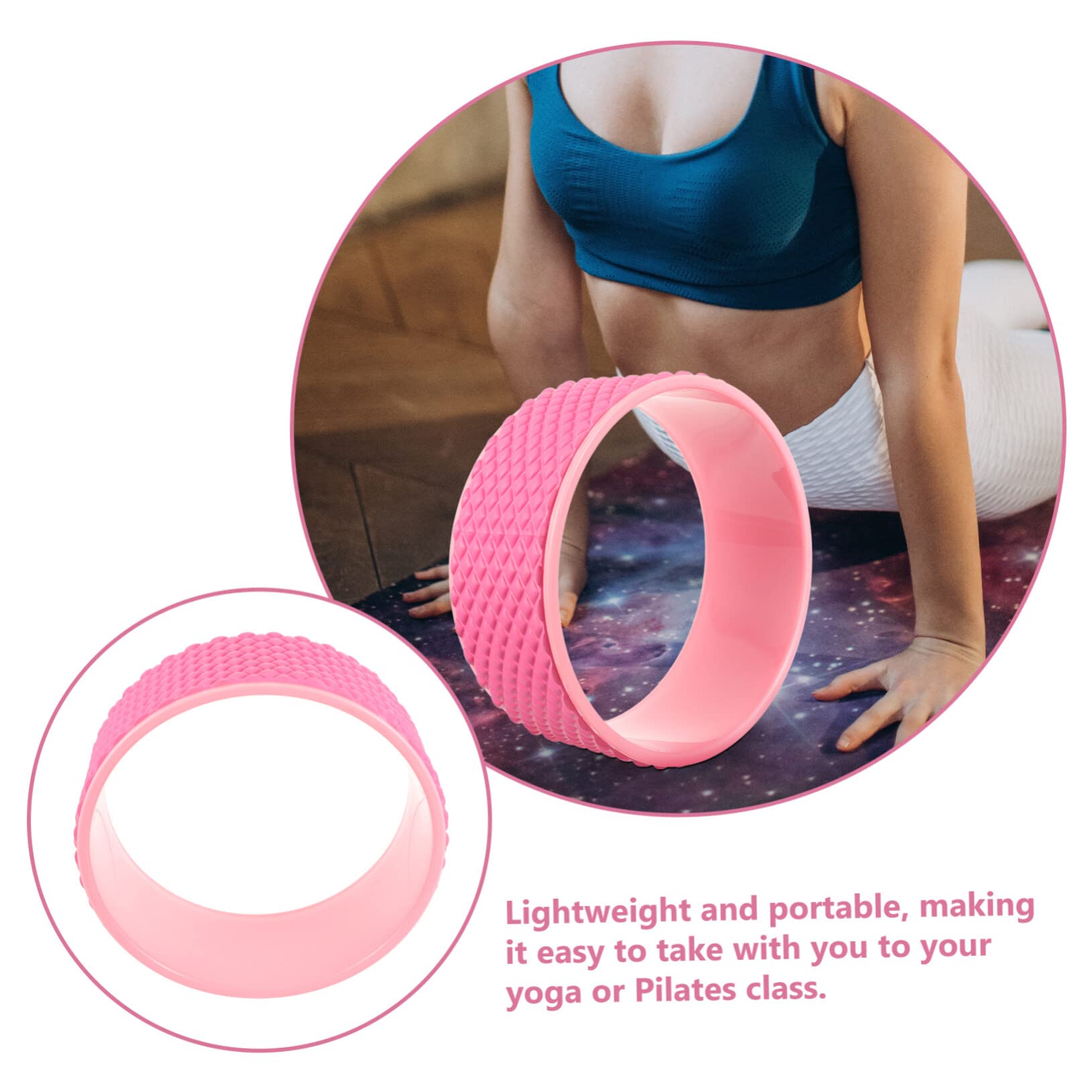 Veemoon Rodillo de Yoga Rodillo para la Espalda círculo de Yoga Antideslizante Yoga Accesorios Rueda de Entrenamiento de plástico Rueda de Espuma Pilates flexión hacia atrás