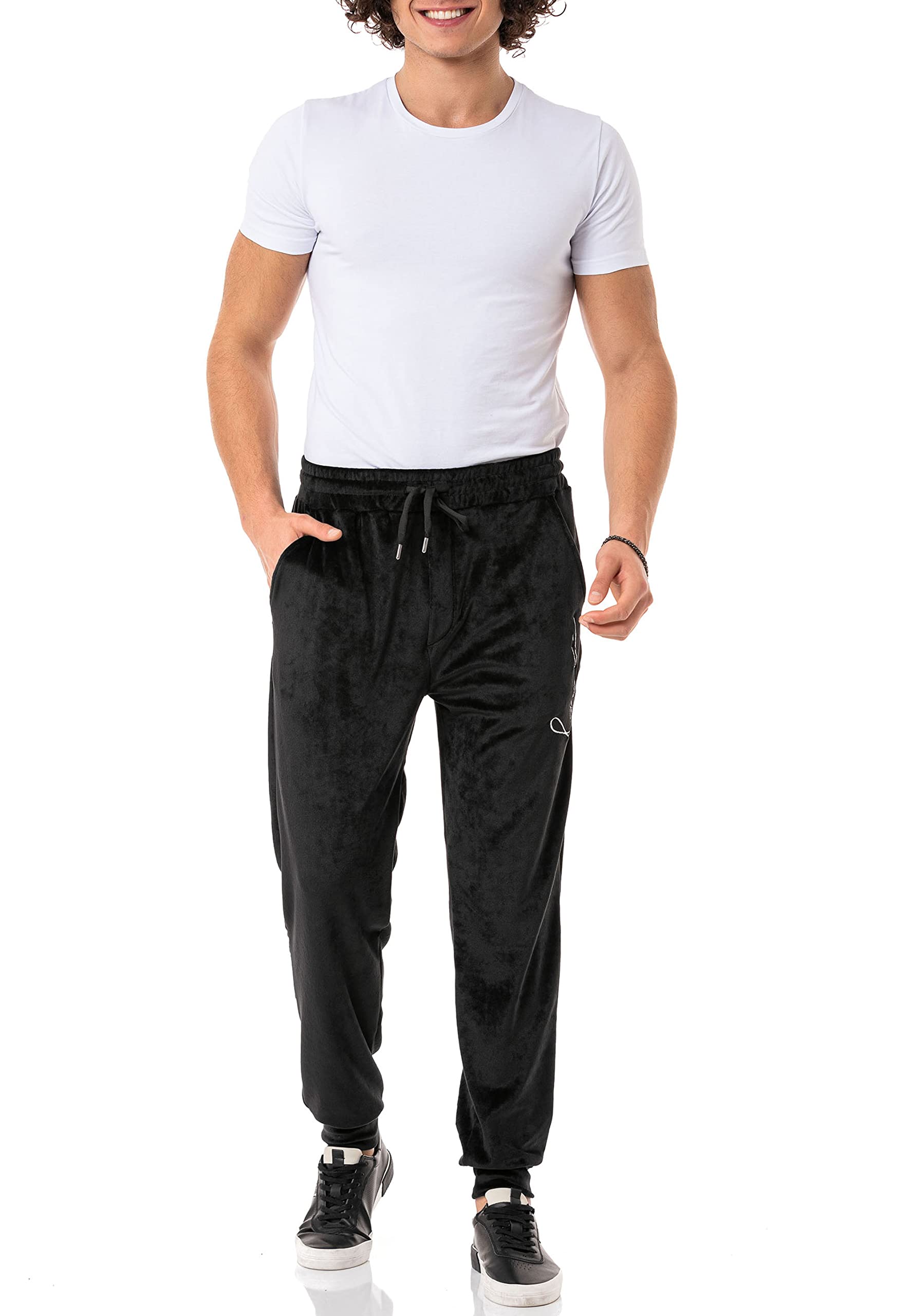 Red Bridge Pantalones de jogging para hombre Jogger Sweat-Pants Casual Velour Signature