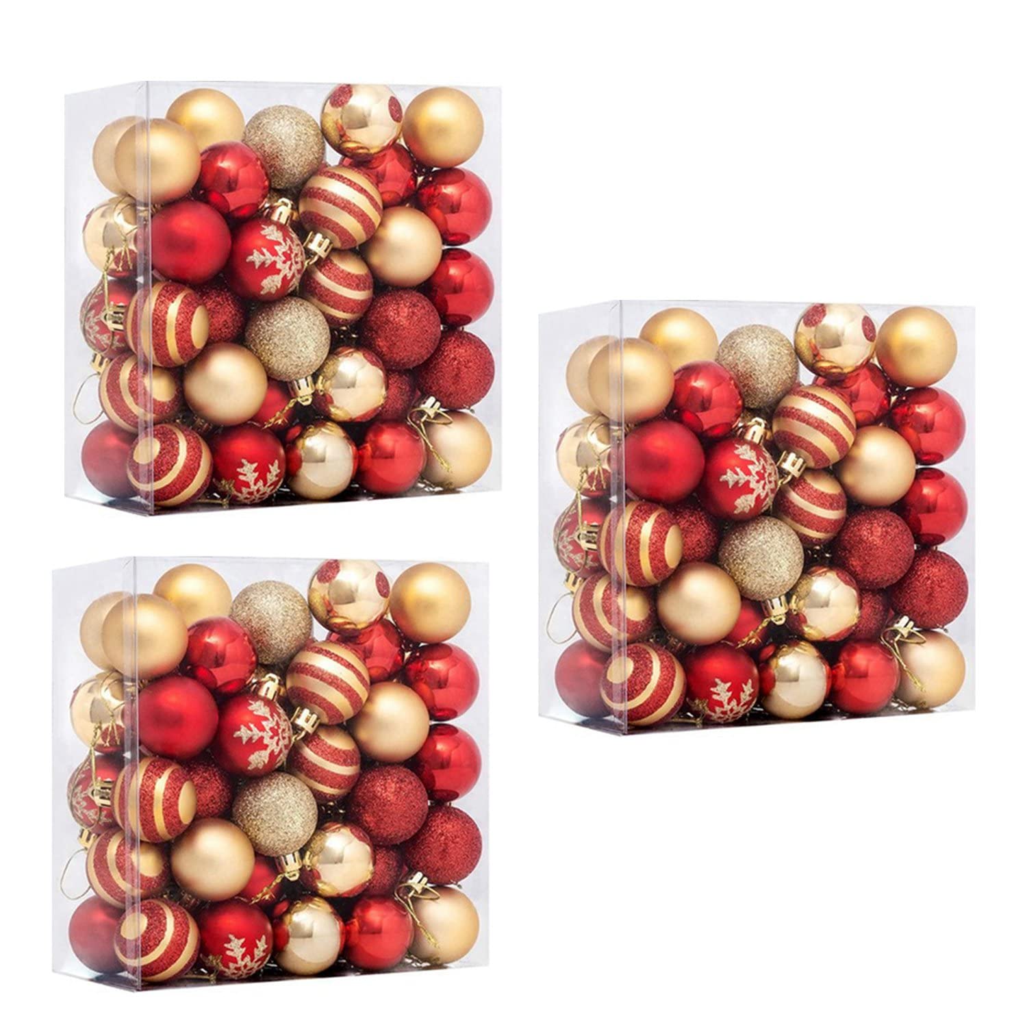 Hndhbfgrt 150Pcs Christmas Tree Decorations Balls Bauble Xmas Party Hanging Ball Ornaments Christmas for Home New Year Gift