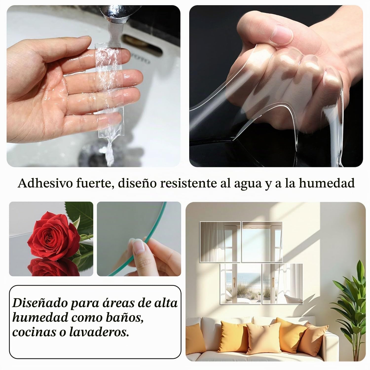 4 Piezas Espejo de Pie Cuerpo Entero Espejos Decorativos de Pared Mirror Wall Espejos Adhesivos para Baño Dormitorio Entrada Recibidor Habitacion Salon Gimnasio (35 x35 cm)