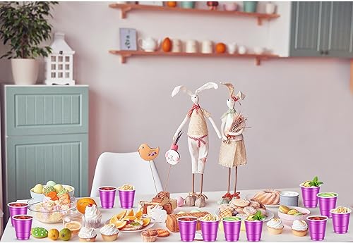 Miniatura 7 de 500 vasos de chupito morados, vasos de chupito morados de plástico desechables de 2 onzas, vasos de chupito morados para beber, degustaciones