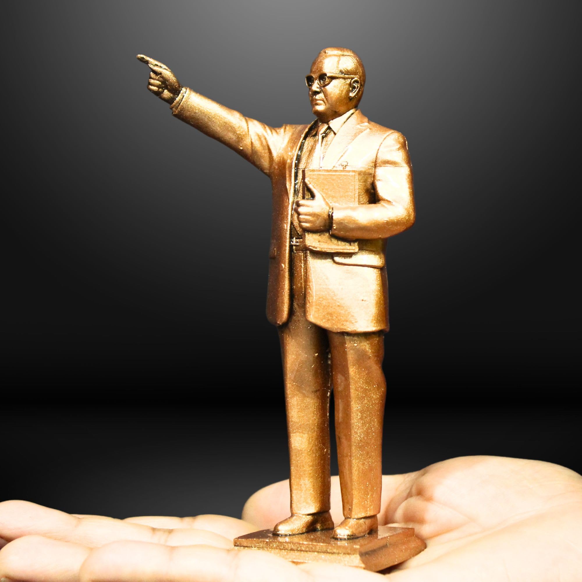 Dr. B.R. Ambedkar Statue - 5 Inches Polystone Murti- Standing Posture Pratima- Brass, Copper, Bronze Finish - Symbol of Justice & Equality - Home, Office, and Car Dashboard (Bronze)