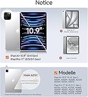 Vista 2 de SMARTDEVIL Protector de pantalla para iPad Air 5ª/4ª de 10.9 pulgadas (2022/2020), iPad Pro de 11 pulgadas (2022/2021/2020/2018) con marco de fácil