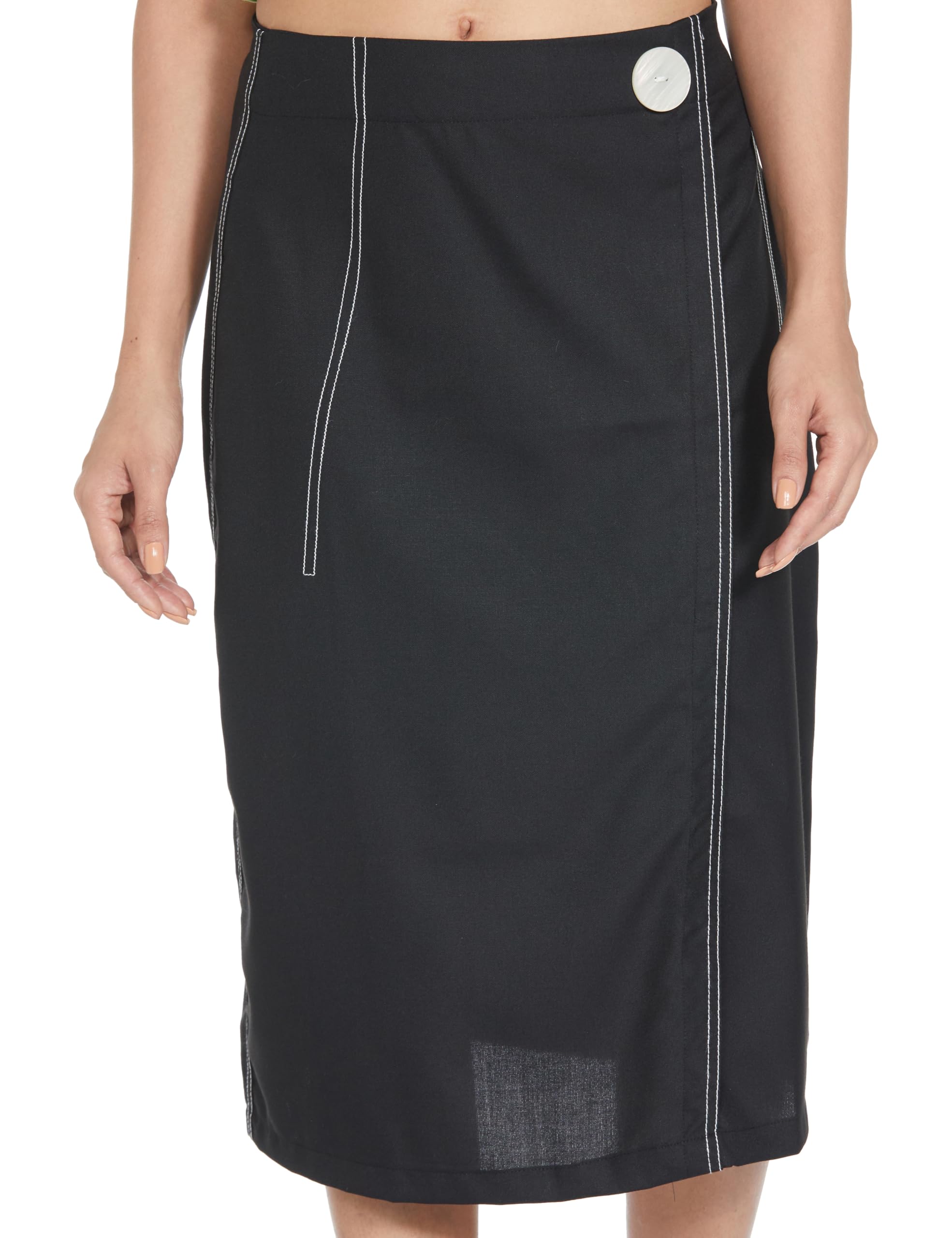 Buy Tokyo Talkies Women Black Solid A-Line Midi-Skirt at Amazon.in