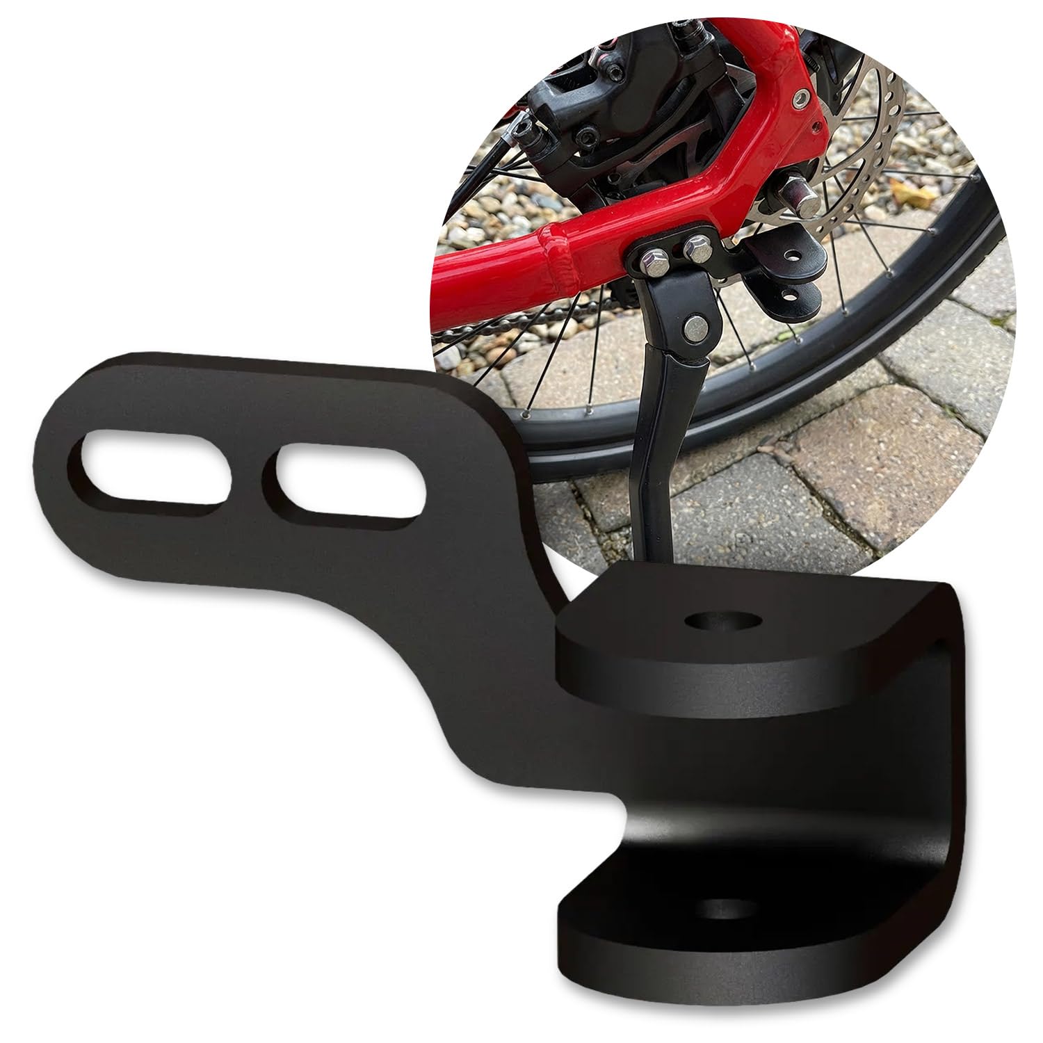 Kupplung für Fahrradständer, 18 mm Lochabstand, Kompatibel Sportrex, Kidgoo ab 2017, Achse, Anbindung, Kuurs-18, Anhänger Qeridoo, Fahrradkupplungen, Adapter