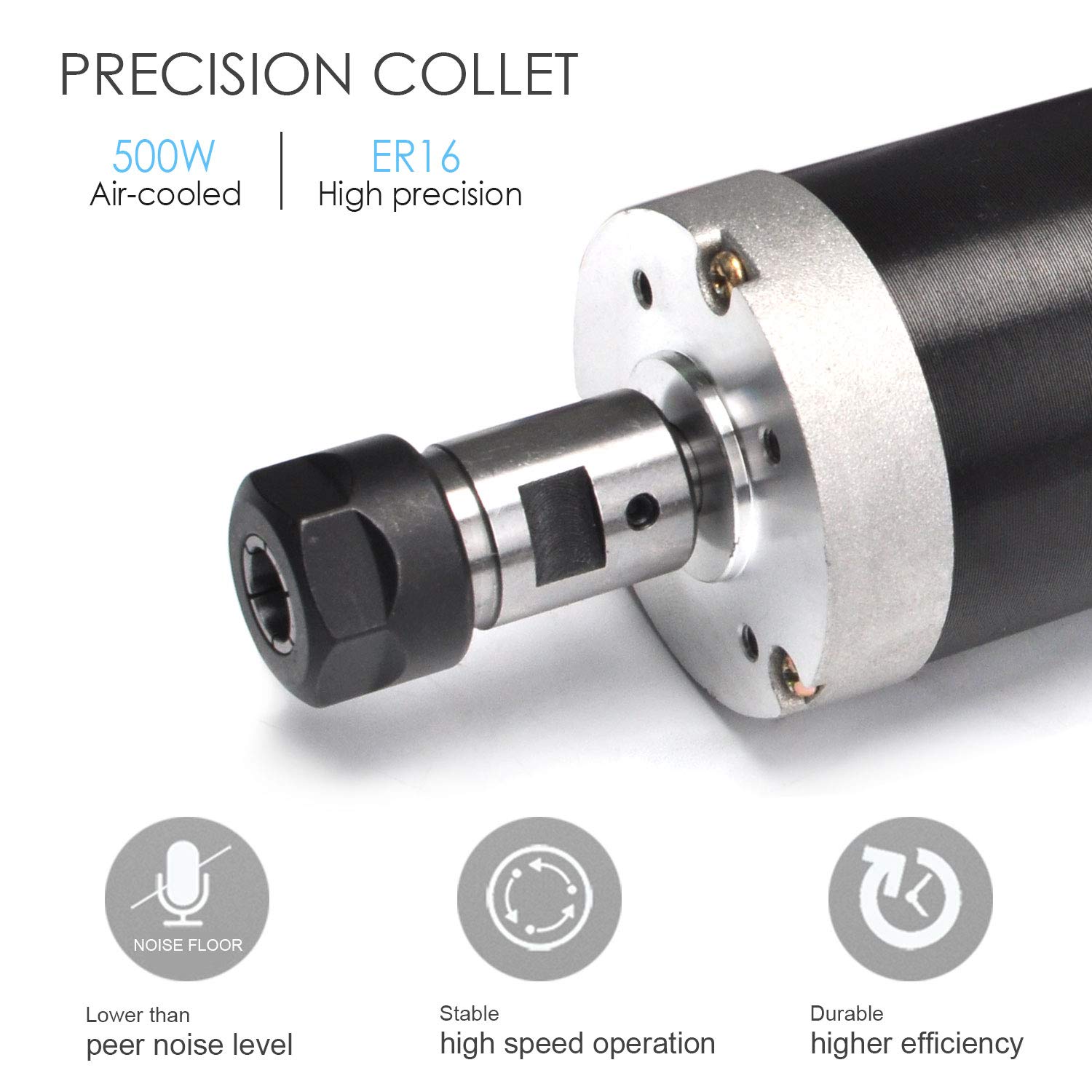 Hot Deals Daedalus CNC Brushless Spindle Motor, 500w, ER16, 48V DC, 12000RPM Best Cyber Deals 🔥 Daedalus CNC Brushless Spindle Motor, 500w, ER16, 48V DC, 12000RPM