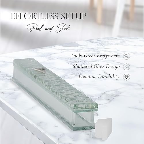 Miniatura 3 de A&S Mezuzot Moderna funda de cristal para mezuzá con diseño de vidrio roto, impermeable, para puerta de Judiaca y mezuzah para el hogar, bendición y