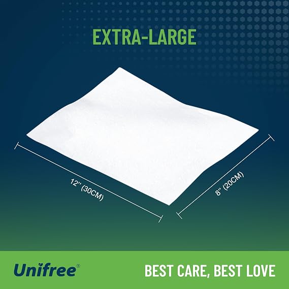 Unifree Bathing Wipes for Adults w/Aloe | Waterless Cleansing for sensitive skin | Disposable Adult Body Bath Wet Wipe | 240 Count