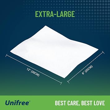 Unifree Bathing Wipes for Adults w/Aloe | Waterless Cleansing for sensitive skin | Disposable Adult Body Bath Wet Wipe | 240 Count