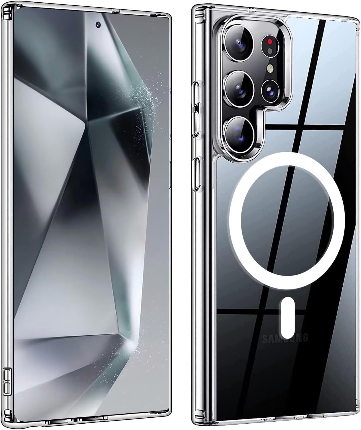 Amozo TPU Ultra Hybrid Mag-Safe Transparent Drop And Camera Protection Back Cover Case For Samsung Galaxy S24 Ultra 5G (Polycarbonarte) (Transparent) (B0CVH9ZW4C) Amazon Price History, Amazon Price Tracker
