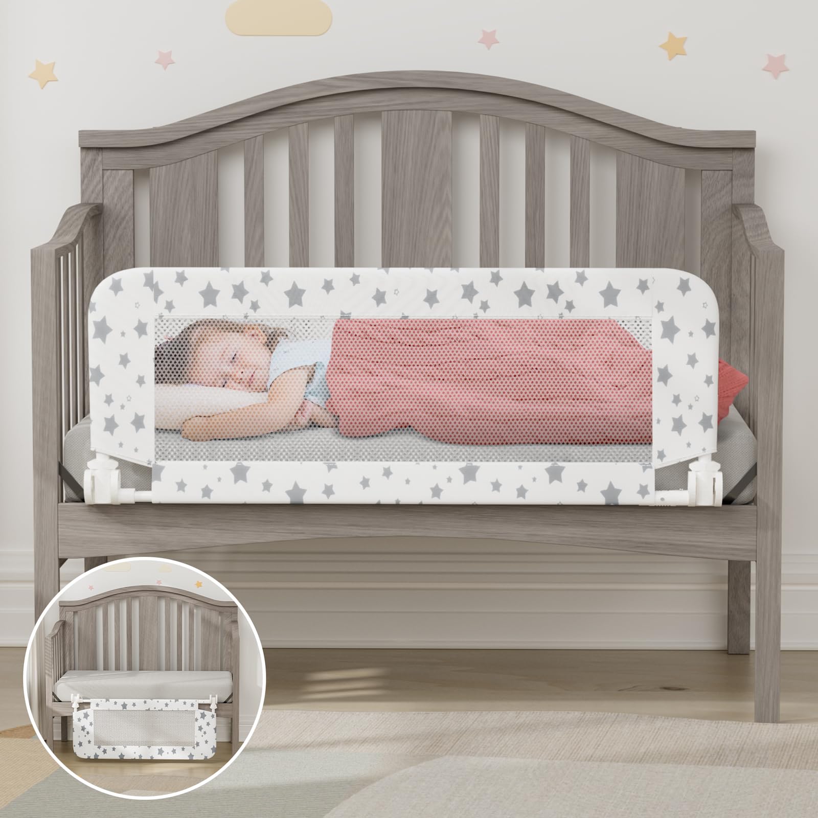 Barrière de lit 89,7 cm NUTIKAS pour éviter les chutes de votre bébé
