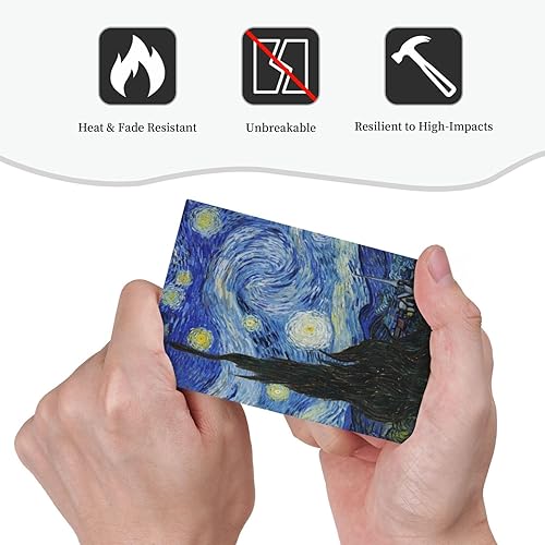 Miniatura 6 de Vincent Van Gogh - Placa decorativa de pared para pared, diseño de noche estrellada, tamaño estándar de 1 banda, 5 x 3 pulgadas, policarbonato