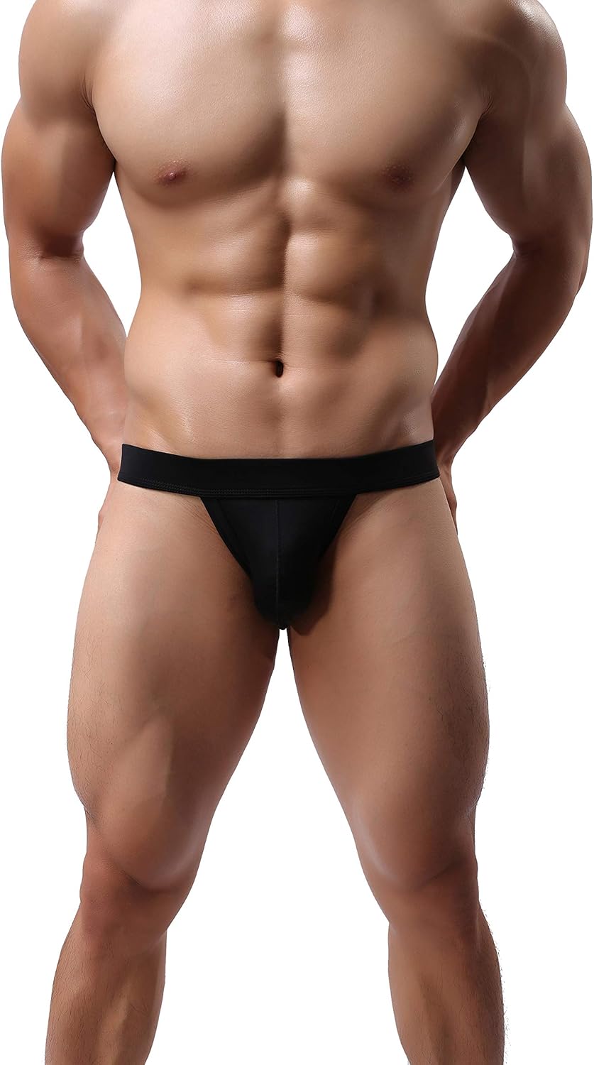 eywlwaar Men's Athletic Supporter Briefs Jockstrap Underwear Elastic Nylon Pouch Bikini Briefs - Image 2
