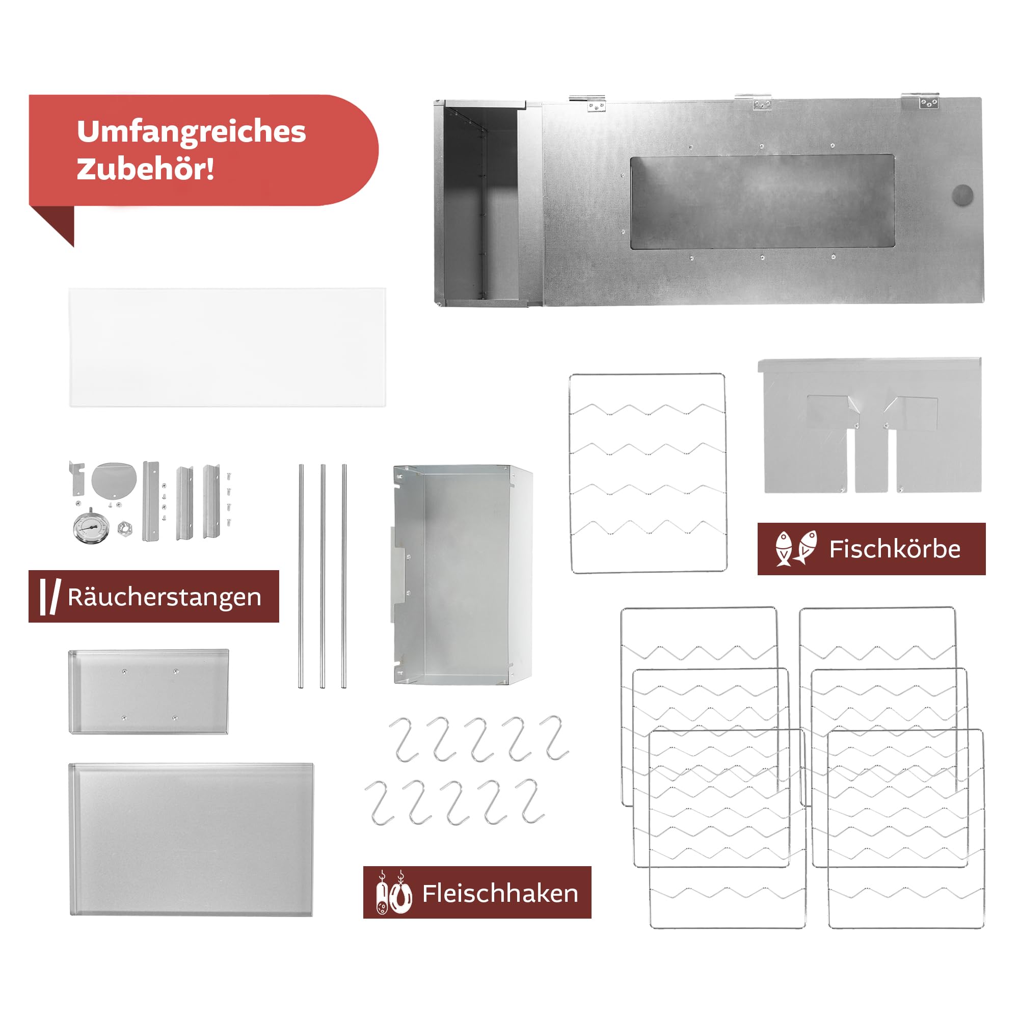 LEMODO Räucherofen XL mit Schönheitsfehlern, Räucherschrank 110cm, Kalträucherofen, Tischräucherofen (110cm Aktion)