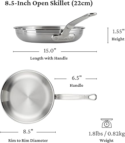 Vista 25 de Hestan ProBond Forged - Sartén profesional de acero inoxidable, 12.5 pulgadas, compatible con inducción