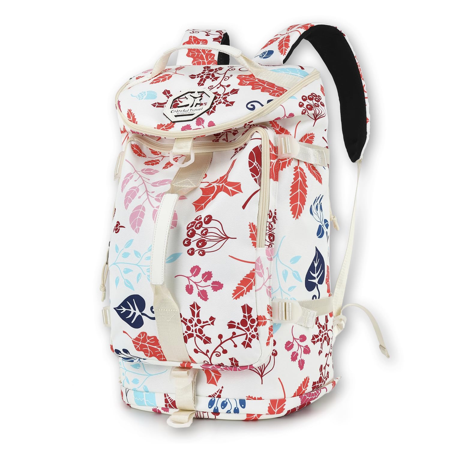 Kalesi Floral Gym Duffle Bag Backpack 4 ways for Women Waterproof with Shoes Compartment for travel Sport Hiking laptop Lightweight, XL