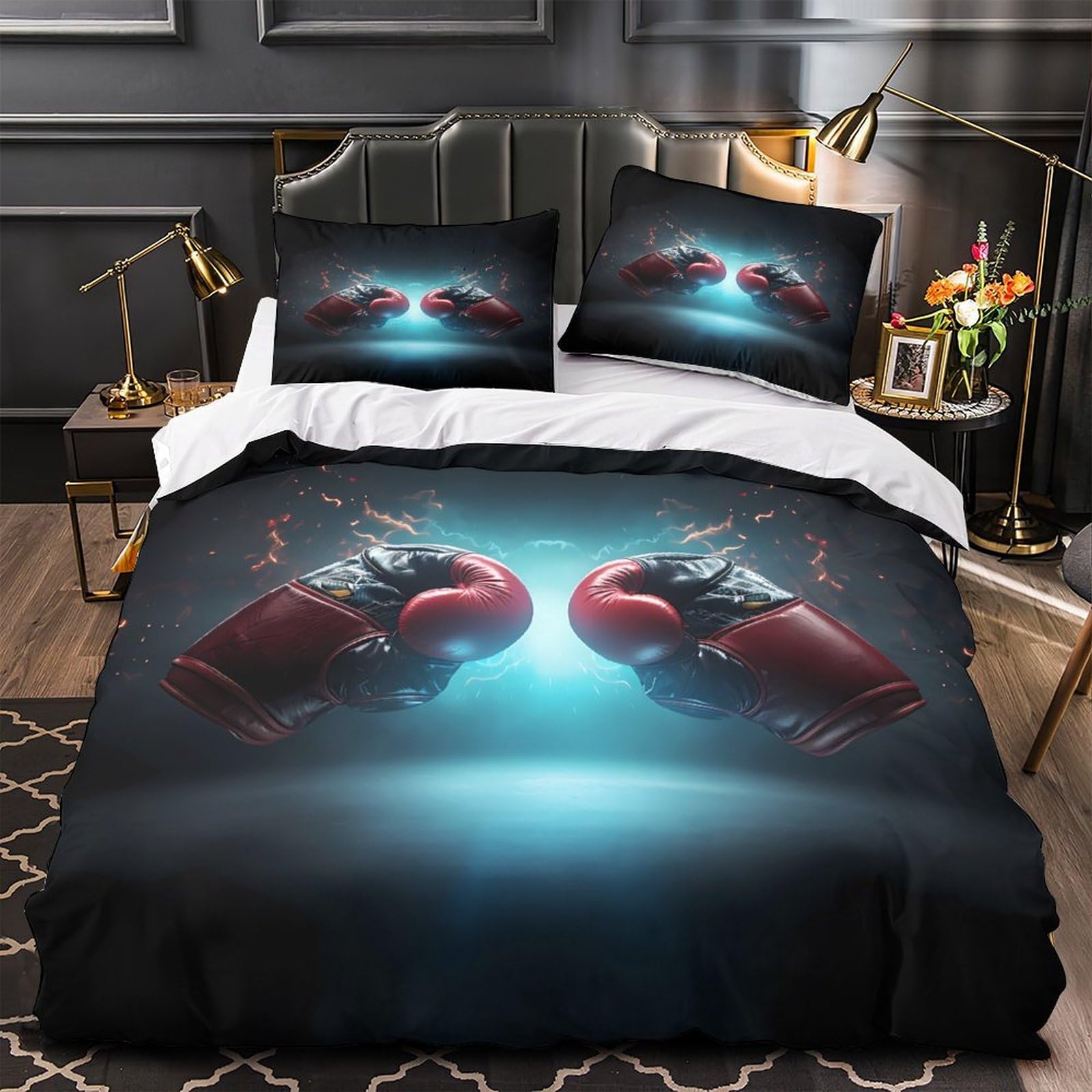Parure de lit guépard 260x220cm anti-plis en microfibre douce avec zip pour fille