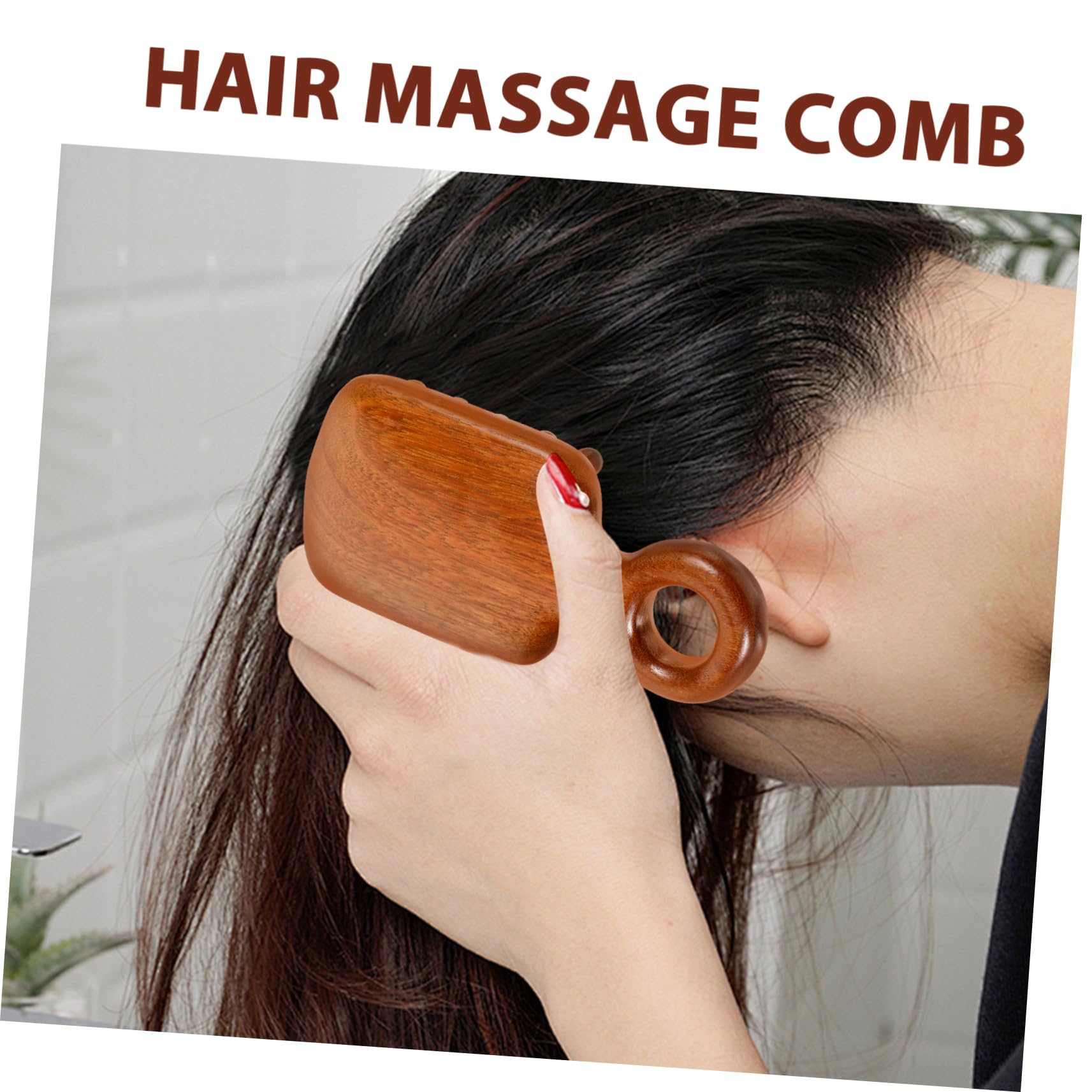 FRCOLOR 5stücke Natürlicher Holz-kamm Aus Goldsandelholz Breitzahn-kamm Für Kopfhautmassage Und Haarentwirrung Praktisches Massagewerkzeug Für Glattes Und Lockiges Haar