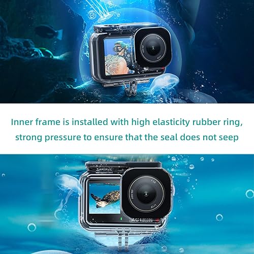 Miniatura 6 de Funda impermeable para DJI Osmo Action Camera 5 Pro43, con carcasa subacuática antivaho carcasa carcasa soporta 147.6 ft148 pies carcasa de buceo