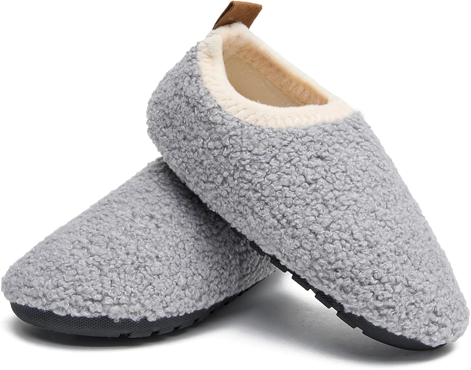 DADAWEN Toddler Boys Girls House Slippers Indoor Home Shoes Kids Baby Outdoor Lightweight Non-Slip Rubber Sole Winter Warm Slipper Soft Socks Shoes