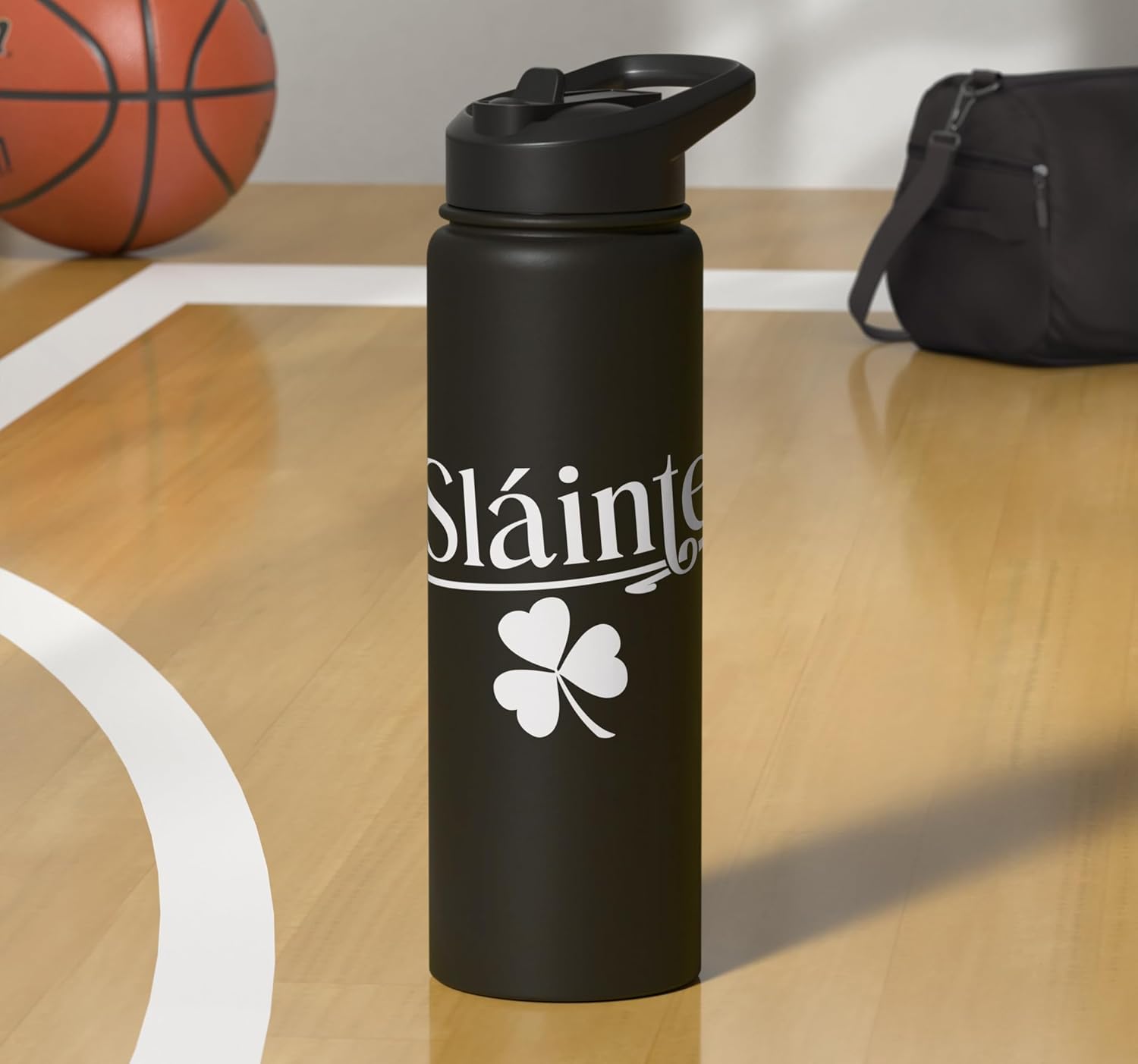 Slainte Womens Irish Cheers Toast St Patrick's Day Shamrock Stainless Steel Insulated Water Bottle