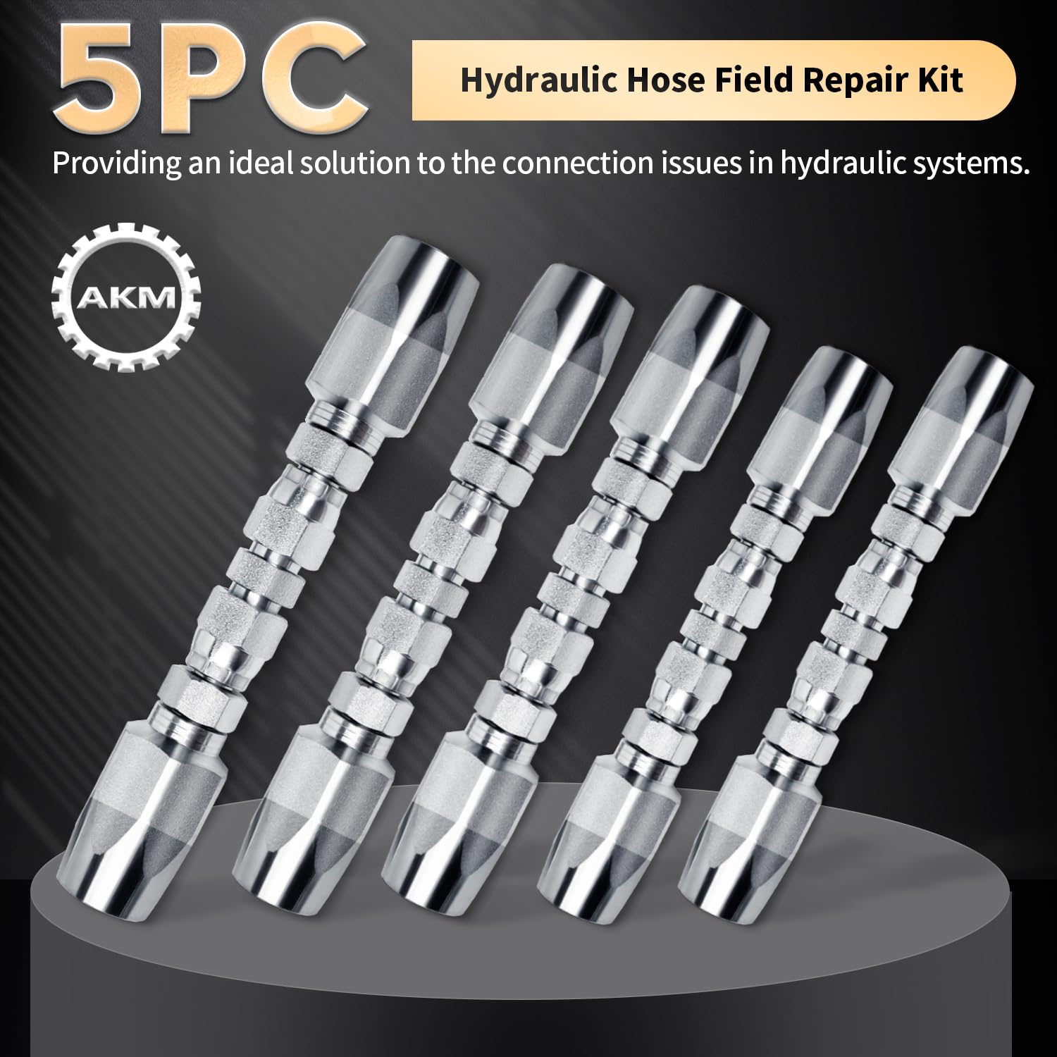 Hydraulikschlauchfeld-Reparatur-Set, 0,6 cm x 6,4 cm, 0,95 cm x 2 Innendurchmesser, wiederverwendbar, 5 Stück