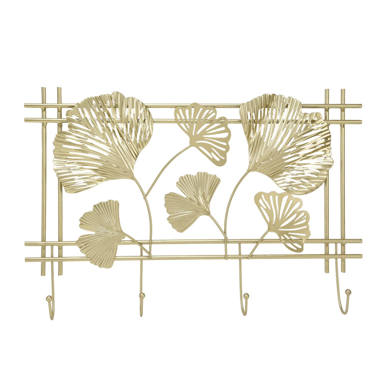 Porte-manteau mural en métal robuste avec motif feuille chic pour ranger vos vêtements
