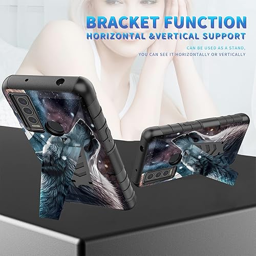 Miniatura 314 de AT&T Calypso 2 (U319AA) Funda con protector de pantalla de vidrio templado resistente con función atril integrado para debut de críquet, ciervo